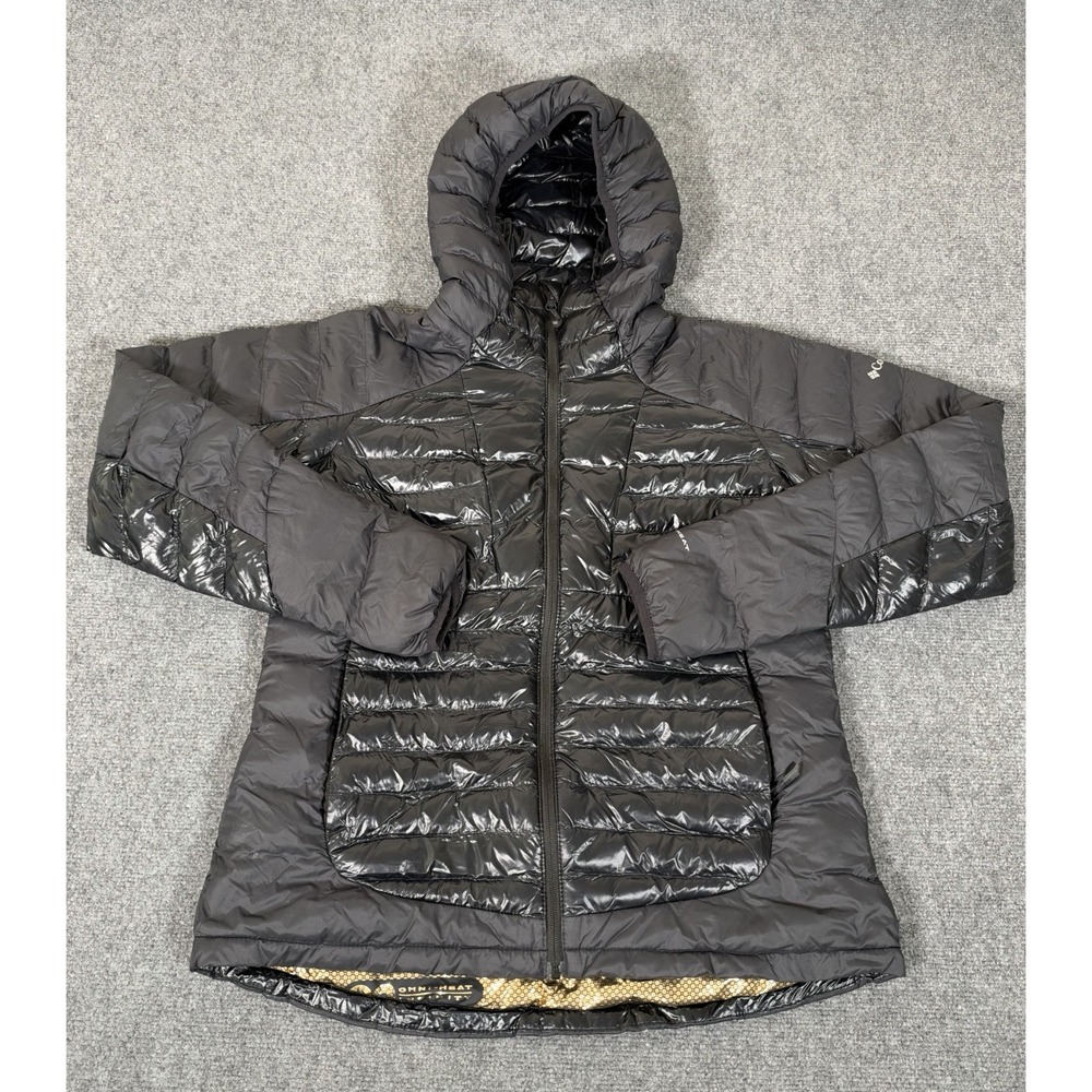 Columbia Womens Large Labyrinth Loop Hooded Puffer Jacket Omni Heat Infinity EUC